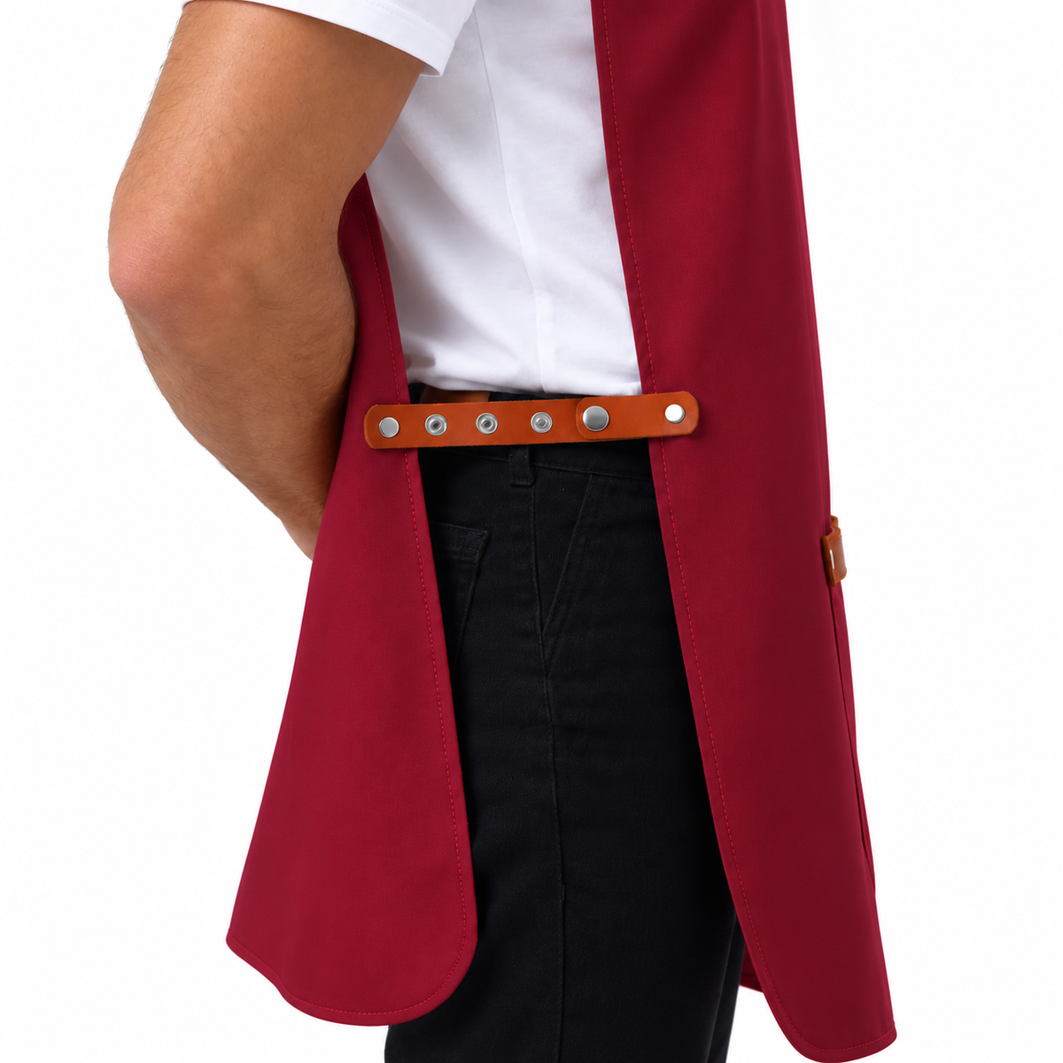 Milano burgundy professional apron – product photo 3