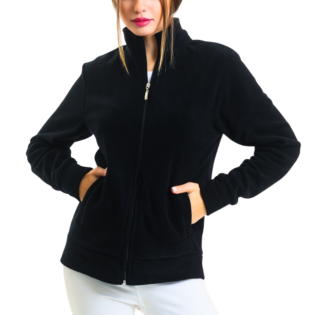 Black Unisex Full-Zip Fleece Jacket