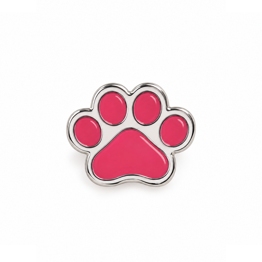 Pink Paw Print Pin Badge