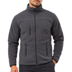 Charcoal Unisex Fleece Jacket with 3 Zip Pockets