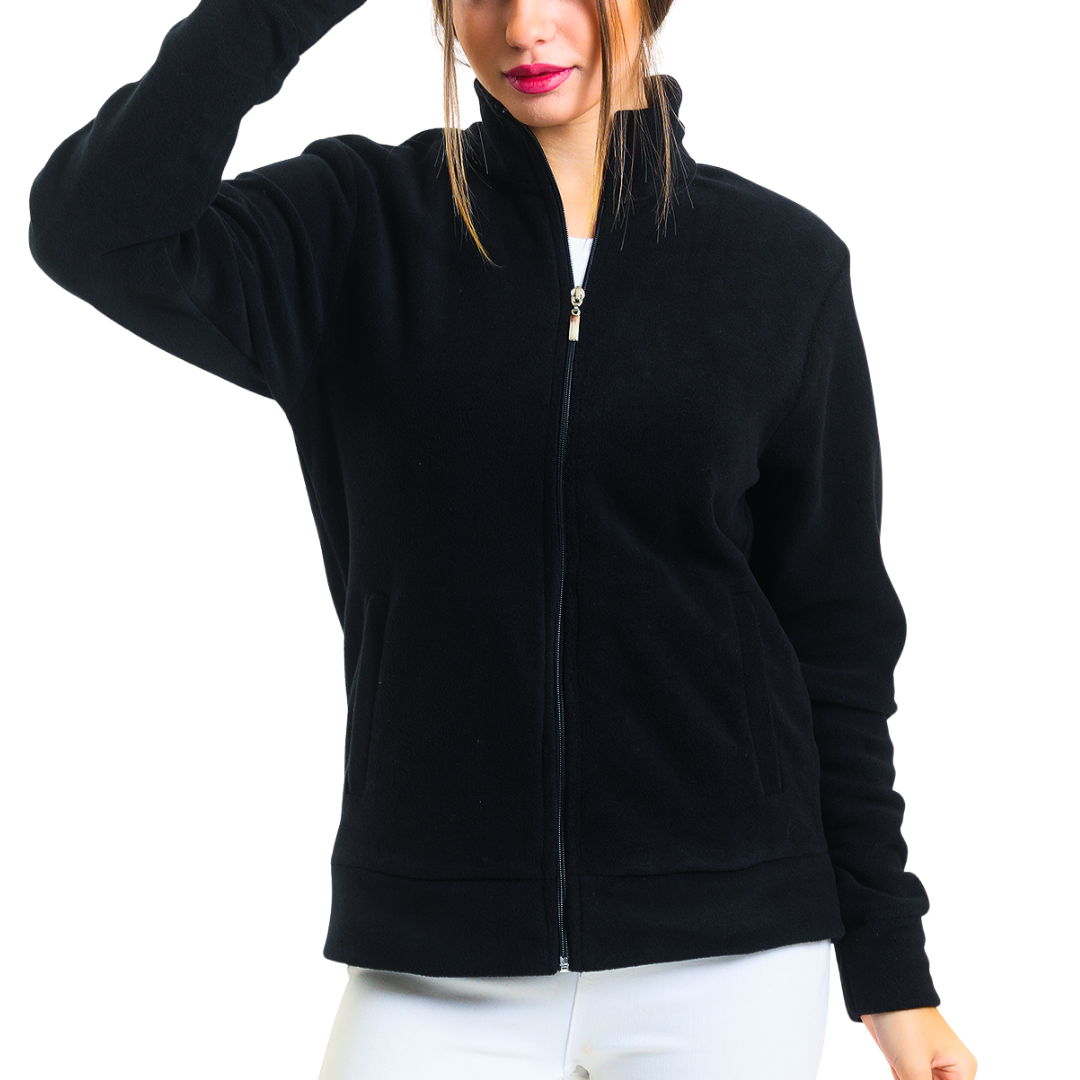 Black Unisex Full-Zip Fleece Jacket