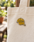 Overthinker Cap Pin Badge – Yellow – additional view