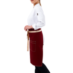 Burgundy Lisbon cotton waist apron, product view 2