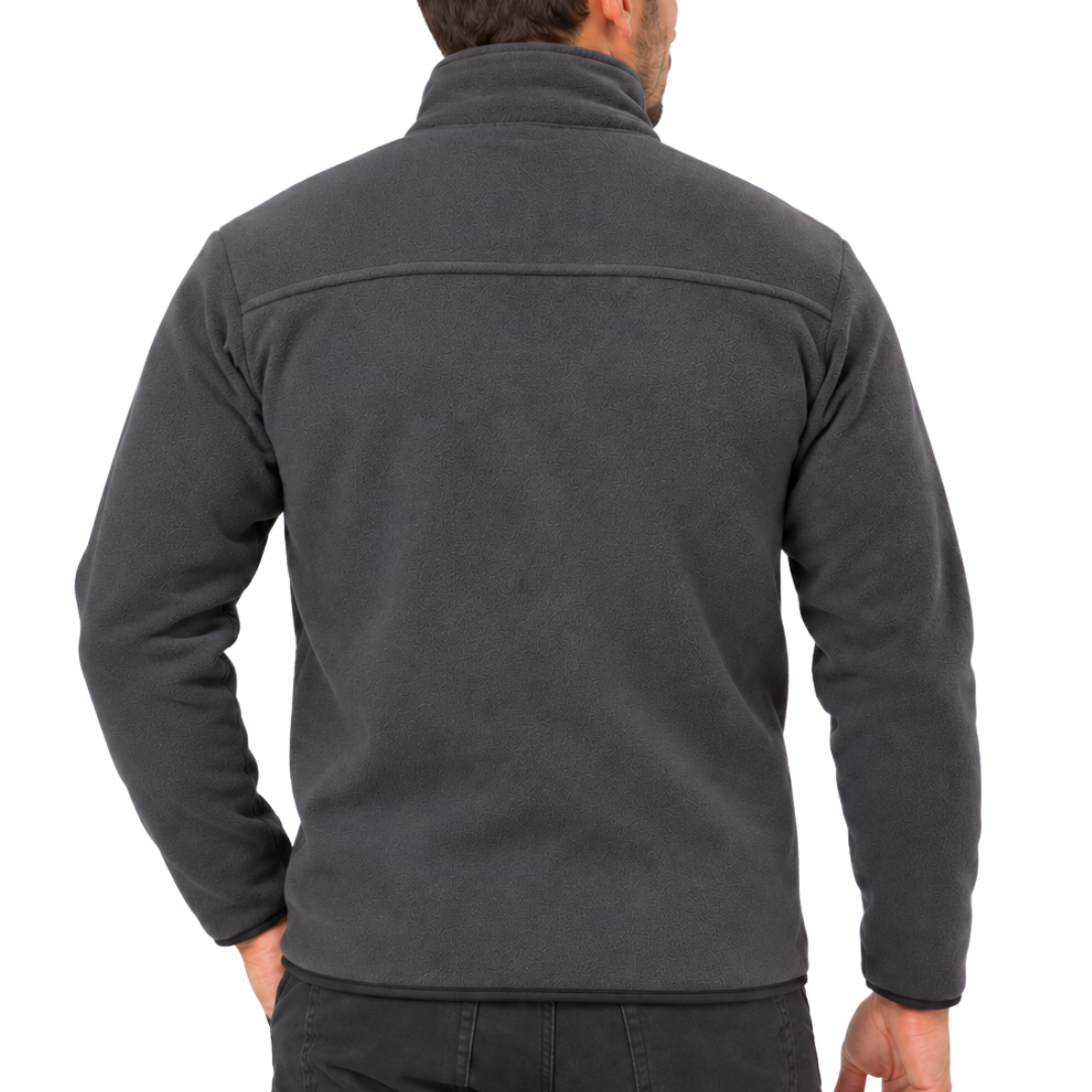 Charcoal Unisex Fleece Jacket with 3 Zip Pockets