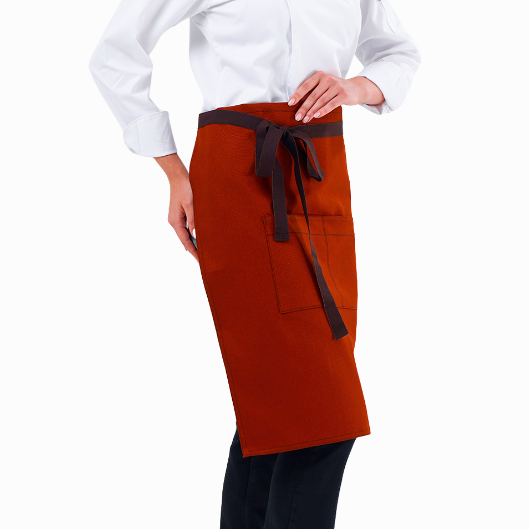 Terracotta Lisbon cotton waist apron, product view 2