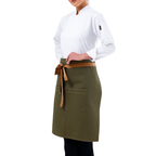 Olive Green Lisbon cotton waist apron, product view 3