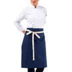 Navy Blue Lisbon cotton waist apron, product view 3
