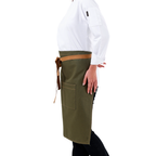 Olive Green Lisbon cotton waist apron, product view 4