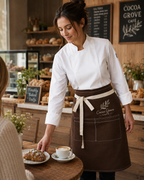 Brown Lisbon cotton waist apron, product view 6