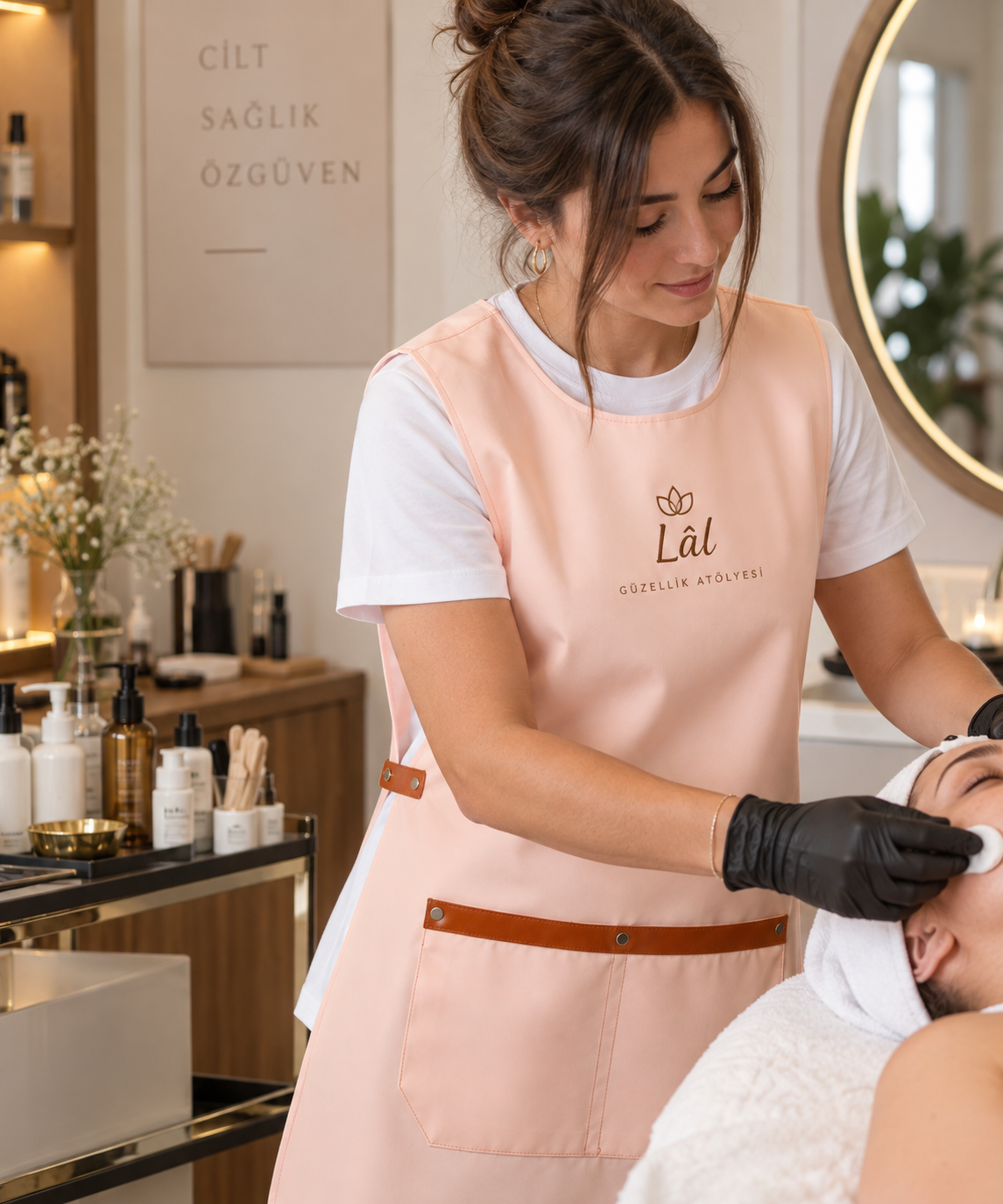 Milano dusty pink professional apron – product photo 6