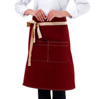 Burgundy Lisbon cotton waist apron, product view 1