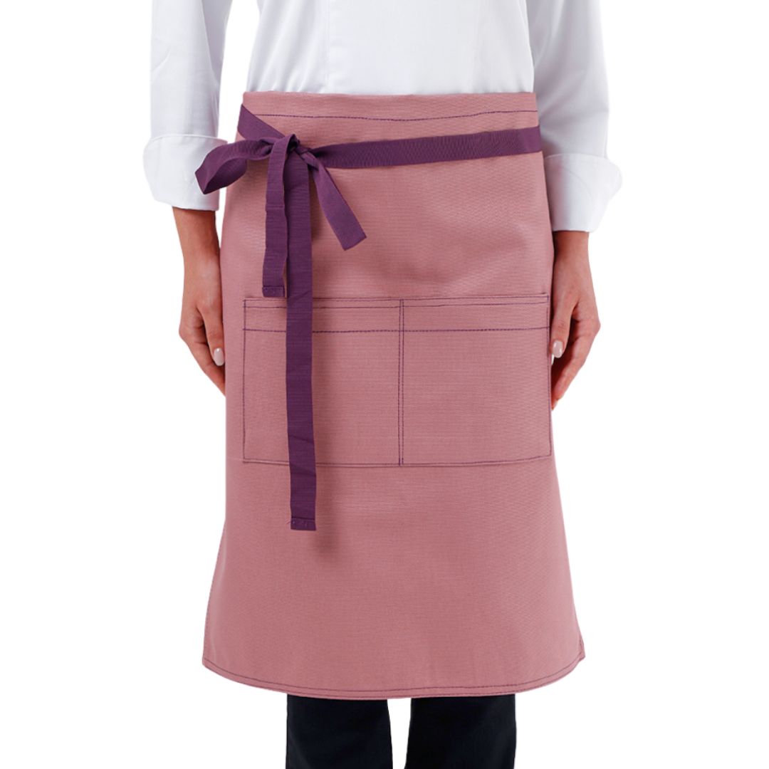 Dusty Rose Lisbon cotton waist apron, product view 1