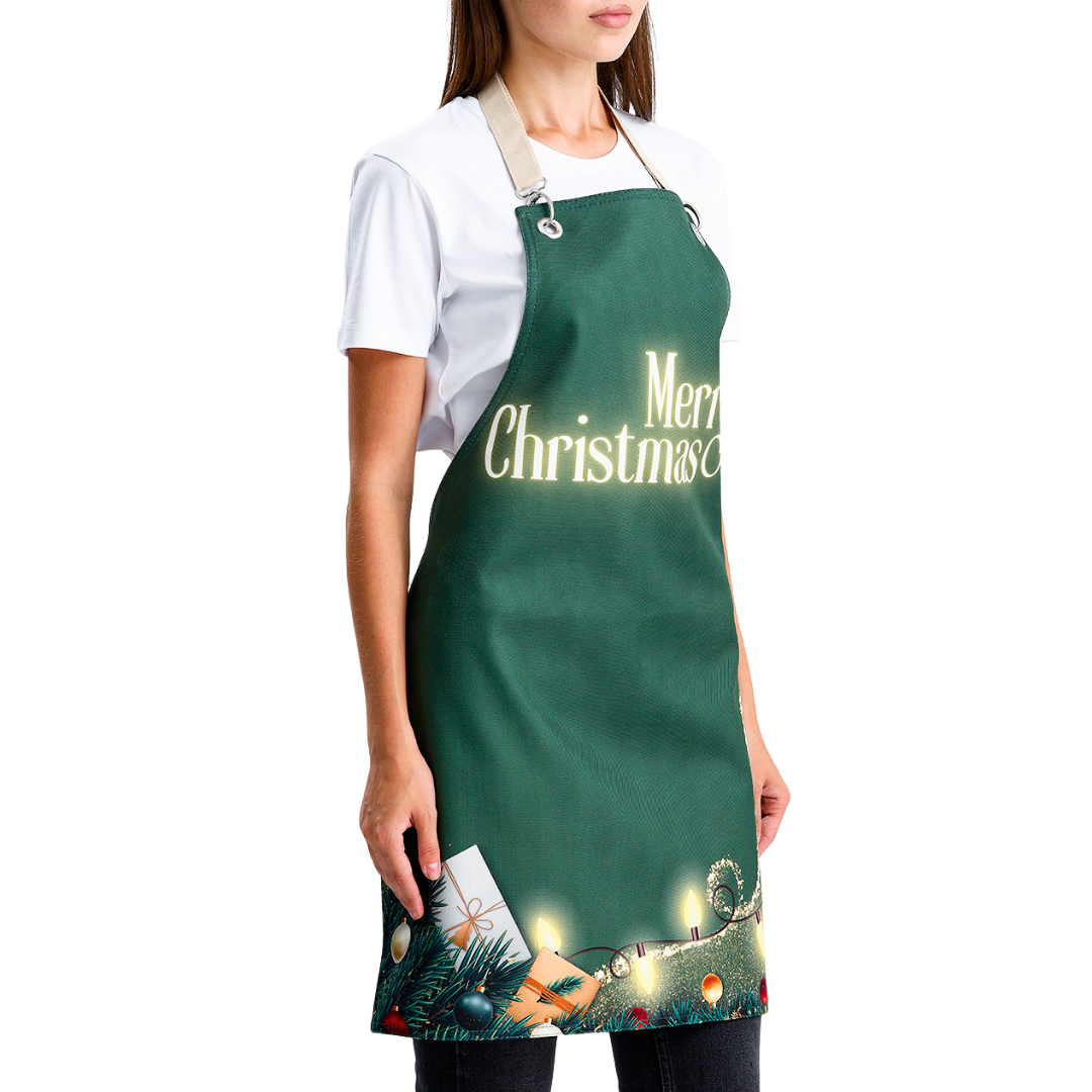 Winter Holiday Apron - Evergreen Glow