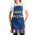 Winter Holiday Apron - Festive Penguins