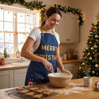 Winter Holiday Apron - Festive Penguins