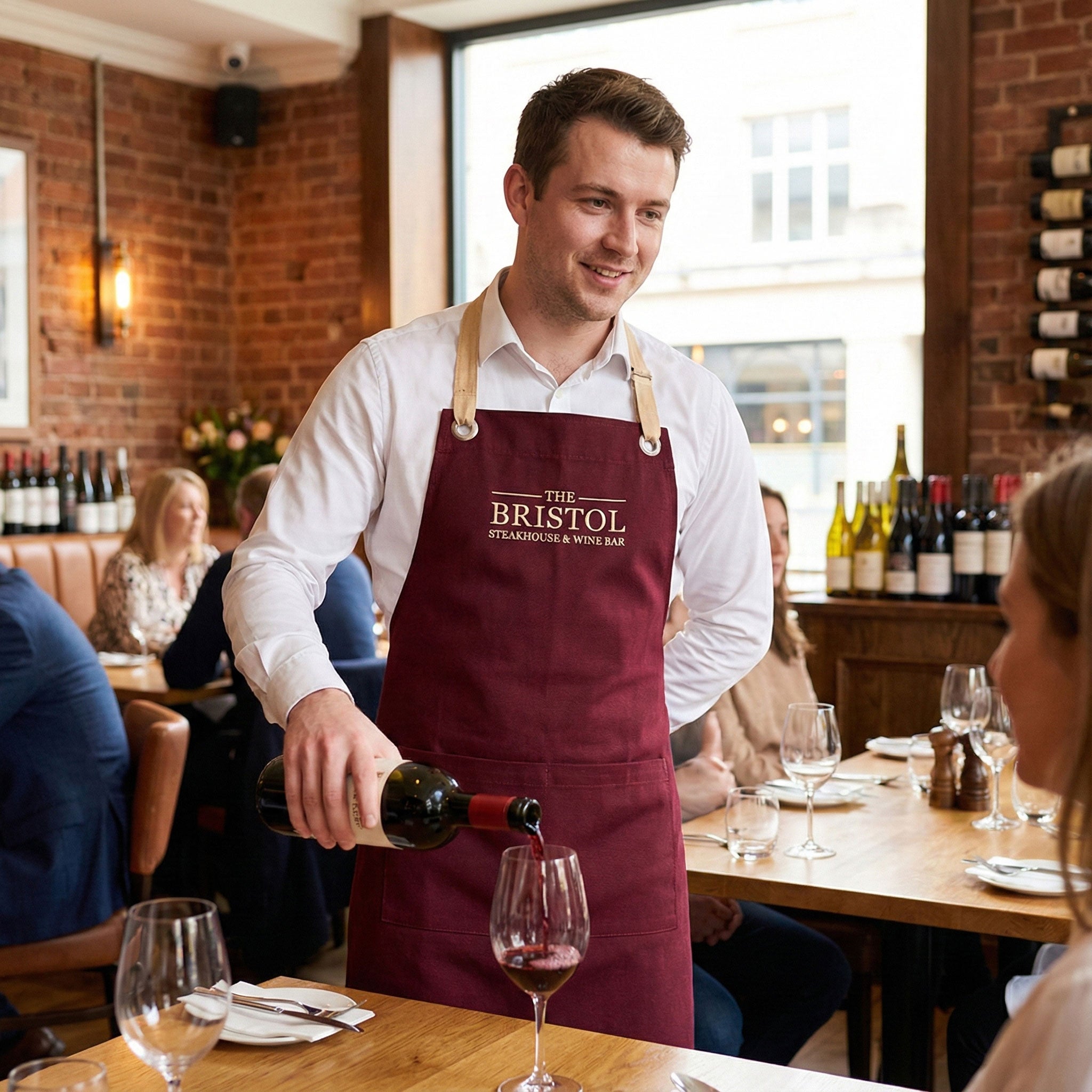 Naples Apron - Burgundy Red