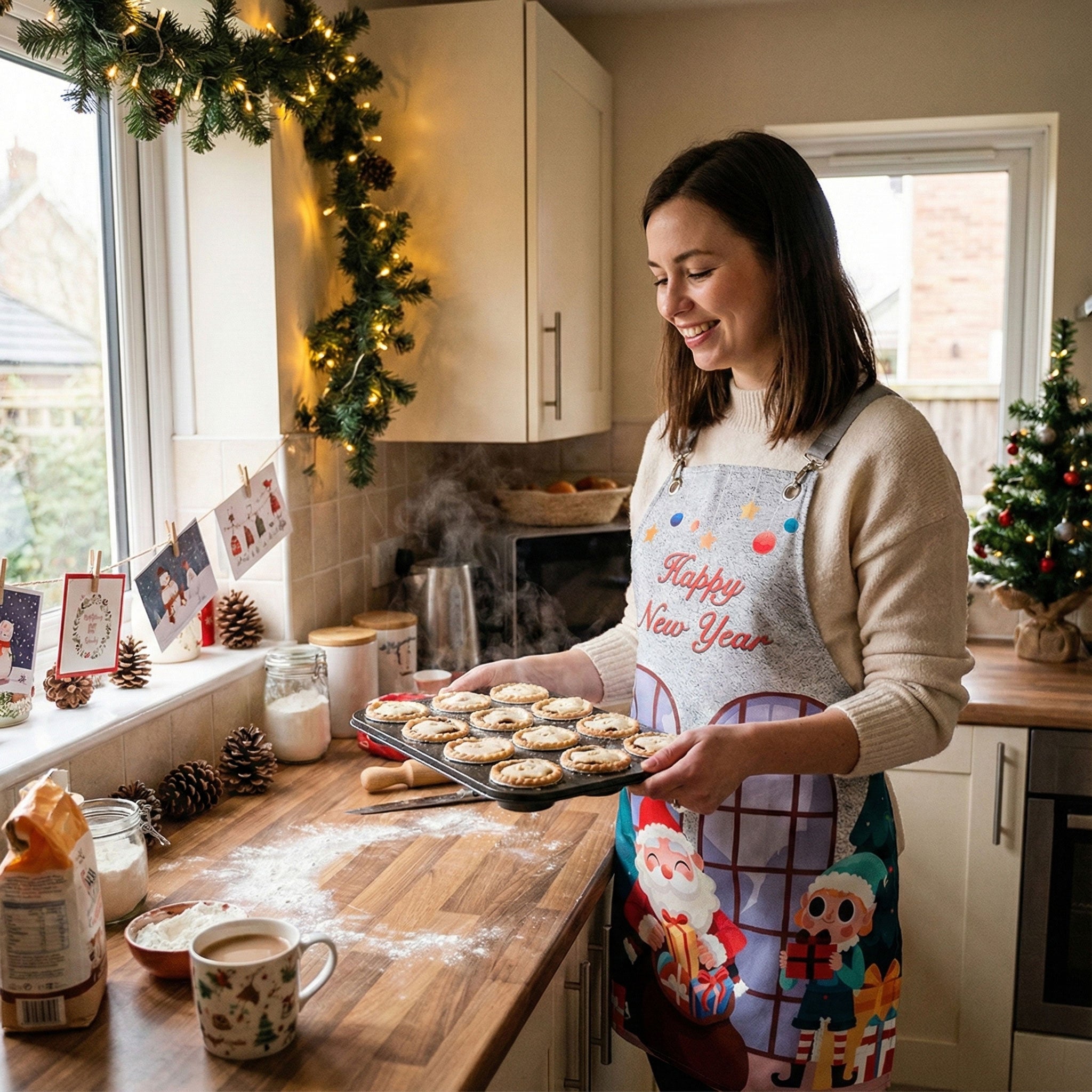 Winter Holiday Apron - Gift Time